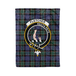 Plaid Blanket Fletcher Modern Clan Crest Badge Tartan Blanket Scottish Green Plaid Throw Blanket Tartan Plaid Fleece Blanket