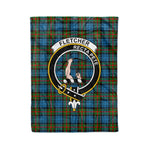 Plaid Blanket Fletcher Of Dunan Clan Crest Badge Tartan Blanket Scottish Green Plaid Throw Blanket Tartan Plaid Fleece Blanket