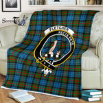 Plaid Blanket Fletcher Of Dunan Clan Crest Badge Tartan Blanket Scottish Green Plaid Throw Blanket Tartan Plaid Fleece Blanket