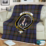 Plaid Blanket Fletcher Of Dunans Clan Crest Badge Tartan Blanket Scottish Green Plaid Throw Blanket - Scotstee Shop