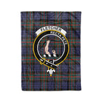 Plaid Blanket Fletcher Of Dunans Clan Crest Badge Tartan Blanket Scottish Green Plaid Throw Blanket - Scotstee Shop