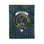 Plaid Blanket Forbes Clan Crest Badge Tartan Blanket Scottish Green Plaid Throw Blanket Tartan Plaid Fleece Blanket