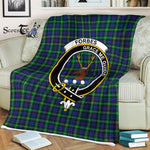 Plaid Blanket Forbes Clan Crest Badge Tartan Blanket Scottish Green Plaid Throw Blanket Tartan Plaid Fleece Blanket