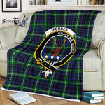 Plaid Blanket Forbes Lyon Court Clan Crest Badge Tartan Blanket Scottish Green Plaid Throw Blanket Tartan Plaid Fleece Blanket