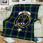 Plaid Blanket Forbes Modern Clan Crest Badge Tartan Blanket Scottish Green Plaid Throw Blanket Tartan Plaid Fleece Blanket