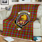 Plaid Blanket Forrester Clan Crest Badge Tartan Blanket Scottish Green Plaid Throw Blanket Tartan Plaid Fleece Blanket