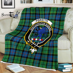 Plaid Blanket Forsyth Ancient Clan Crest Badge Tartan Blanket Scottish Green Plaid Throw Blanket Tartan Plaid Fleece Blanket
