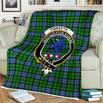 Plaid Blanket Forsyth Clan Crest Badge Tartan Blanket Scottish Green Plaid Throw Blanket Tartan Plaid Fleece Blanket