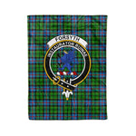 Plaid Blanket Forsyth Clan Crest Badge Tartan Blanket Scottish Green Plaid Throw Blanket Tartan Plaid Fleece Blanket
