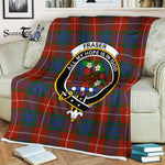 Plaid Blanket Fraser Ancient Clan Crest Badge Tartan Blanket Scottish Green Plaid Throw Blanket Tartan Plaid Fleece Blanket
