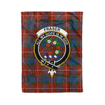 Plaid Blanket Fraser Ancient Clan Crest Badge Tartan Blanket Scottish Green Plaid Throw Blanket Tartan Plaid Fleece Blanket