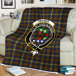 Plaid Blanket Fraser Hunting Clan Crest Badge Tartan Blanket Scottish Green Plaid Throw Blanket Tartan Plaid Fleece Blanket