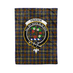 Plaid Blanket Fraser Hunting Clan Crest Badge Tartan Blanket Scottish Green Plaid Throw Blanket Tartan Plaid Fleece Blanket