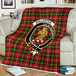 Plaid Blanket Fullerton Clan Crest Badge Tartan Blanket Scottish Green Plaid Throw Blanket Tartan Plaid Fleece Blanket
