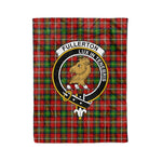 Plaid Blanket Fullerton Clan Crest Badge Tartan Blanket Scottish Green Plaid Throw Blanket Tartan Plaid Fleece Blanket