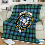 Plaid Blanket Galbraith Ancient Clan Crest Badge Tartan Blanket Scottish Green Plaid Throw Blanket - Scotstee Shop