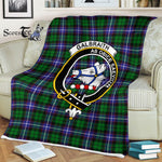 Plaid Blanket Galbraith Clan Crest Badge Tartan Blanket Scottish Green Plaid Throw Blanket Tartan Plaid Fleece Blanket