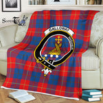 Plaid Blanket Galloway Clan Crest Badge Tartan Blanket Scottish Green Plaid Throw Blanket Tartan Plaid Fleece Blanket
