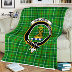 Plaid Blanket Galloway Hunting Clan Crest Badge Tartan Blanket Scottish Green Plaid Throw Blanket Tartan Plaid Fleece Blanket