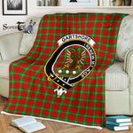 Plaid Blanket Gartshore Clan Crest Badge Tartan Blanket Scottish Green Plaid Throw Blanket Tartan Plaid Fleece Blanket