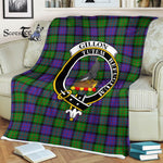 Plaid Blanket Gillon Clan Crest Badge Tartan Blanket Scottish Green Plaid Throw Blanket Tartan Plaid Fleece Blanket