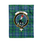 Plaid Blanket Glen Ancient Clan Crest Badge Tartan Blanket Scottish Green Plaid Throw Blanket Tartan Plaid Fleece Blanket