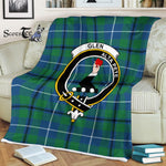Plaid Blanket Glen Ancient Clan Crest Badge Tartan Blanket Scottish Green Plaid Throw Blanket Tartan Plaid Fleece Blanket