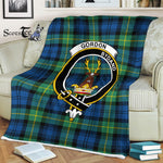 Plaid Blanket Gordon Ancient Clan Crest Badge Tartan Blanket Scottish Green Plaid Throw Blanket Tartan Plaid Fleece Blanket