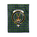 Plaid Blanket Gordon Clan Crest Badge Tartan Blanket Scottish Green Plaid Throw Blanket Tartan Plaid Fleece Blanket