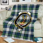 Plaid Blanket Gordon Dress Ancient Clan Crest Badge Tartan Blanket Scottish Green Plaid Throw Blanket - Scotstee Shop