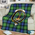 Plaid Blanket Gordon Old Ancient Clan Crest Badge Tartan Blanket Scottish Green Plaid Throw Blanket Tartan Plaid Fleece Blanket