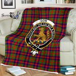 Plaid Blanket Gow McGouan Clan Crest Badge Tartan Blanket Scottish Green Plaid Throw Blanket Tartan Plaid Fleece Blanket