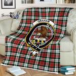 Plaid Blanket Graham Clan Crest Badge Tartan Blanket Scottish Green Plaid Throw Blanket Tartan Plaid Fleece Blanket