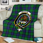 Plaid Blanket Graham Of Menteith Clan Crest Badge Tartan Blanket Scottish Green Plaid Throw Blanket - Scotstee Shop