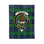 Plaid Blanket Graham Of Menteith Modern Clan Crest Badge Tartan Blanket Scottish Green Plaid Throw Blanket - Scotstee Shop