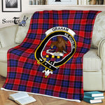 Plaid Blanket Graham Of Menteith Red Clan Crest Badge Tartan Blanket Scottish Green Plaid Throw Blanket - Scotstee Shop