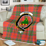 Plaid Blanket Grant Ancient Clan Crest Badge Tartan Blanket Scottish Green Plaid Throw Blanket Tartan Plaid Fleece Blanket