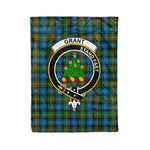Plaid Blanket Grant Hunting Clan Crest Badge Tartan Blanket Scottish Green Plaid Throw Blanket Tartan Plaid Fleece Blanket