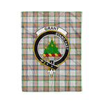 Plaid Blanket Grant Of Auchnarrow Clan Crest Badge Tartan Blanket Scottish Green Plaid Throw Blanket - Scotstee Shop