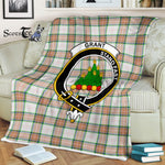 Plaid Blanket Grant Of Auchnarrow Clan Crest Badge Tartan Blanket Scottish Green Plaid Throw Blanket - Scotstee Shop