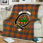 Plaid Blanket Grant Of Edinchat Clan Crest Badge Tartan Blanket Scottish Green Plaid Throw Blanket Tartan Plaid Fleece Blanket