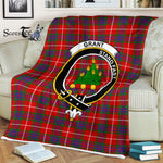 Plaid Blanket Grant Of Lurg Clan Crest Badge Tartan Blanket Scottish Green Plaid Throw Blanket Tartan Plaid Fleece Blanket