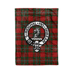 Plaid Blanket Gregor Clan Crest Badge Tartan Blanket Scottish Green Plaid Throw Blanket Tartan Plaid Fleece Blanket