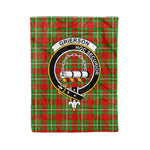 Plaid Blanket Grierson Clan Crest Badge Tartan Blanket Scottish Green Plaid Throw Blanket Tartan Plaid Fleece Blanket