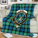 Plaid Blanket Gunn Ancient Clan Crest Badge Tartan Blanket Scottish Green Plaid Throw Blanket Tartan Plaid Fleece Blanket