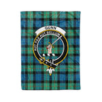 Plaid Blanket Gunn Ancient Clan Crest Badge Tartan Blanket Scottish Green Plaid Throw Blanket Tartan Plaid Fleece Blanket