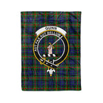 Plaid Blanket Gunn Clan Crest Badge Tartan Blanket Scottish Green Plaid Throw Blanket Tartan Plaid Fleece Blanket