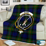 Plaid Blanket Gunn Modern Clan Crest Badge Tartan Blanket Scottish Green Plaid Throw Blanket Tartan Plaid Fleece Blanket