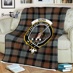 Plaid Blanket Gunn Weathered Clan Crest Badge Tartan Blanket Scottish Green Plaid Throw Blanket Tartan Plaid Fleece Blanket