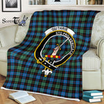Plaid Blanket Guthrie Clan Crest Badge Tartan Blanket Scottish Green Plaid Throw Blanket Tartan Plaid Fleece Blanket